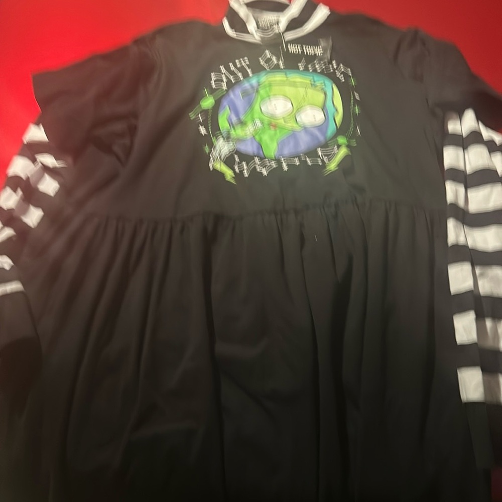 Brand New Sz1 Nickelodeon Hot Topic Invader Zim Turtlenecked Black/White Dress